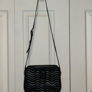 Yves Saint Laurent Black Wavy Crossbody Bag